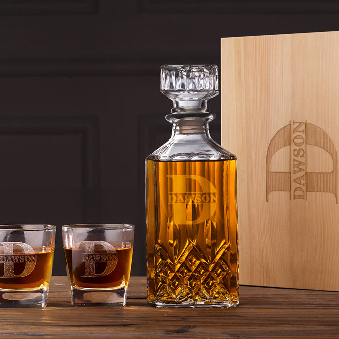 Groomsmen Gifts Personalized Whiskey Decanter Set