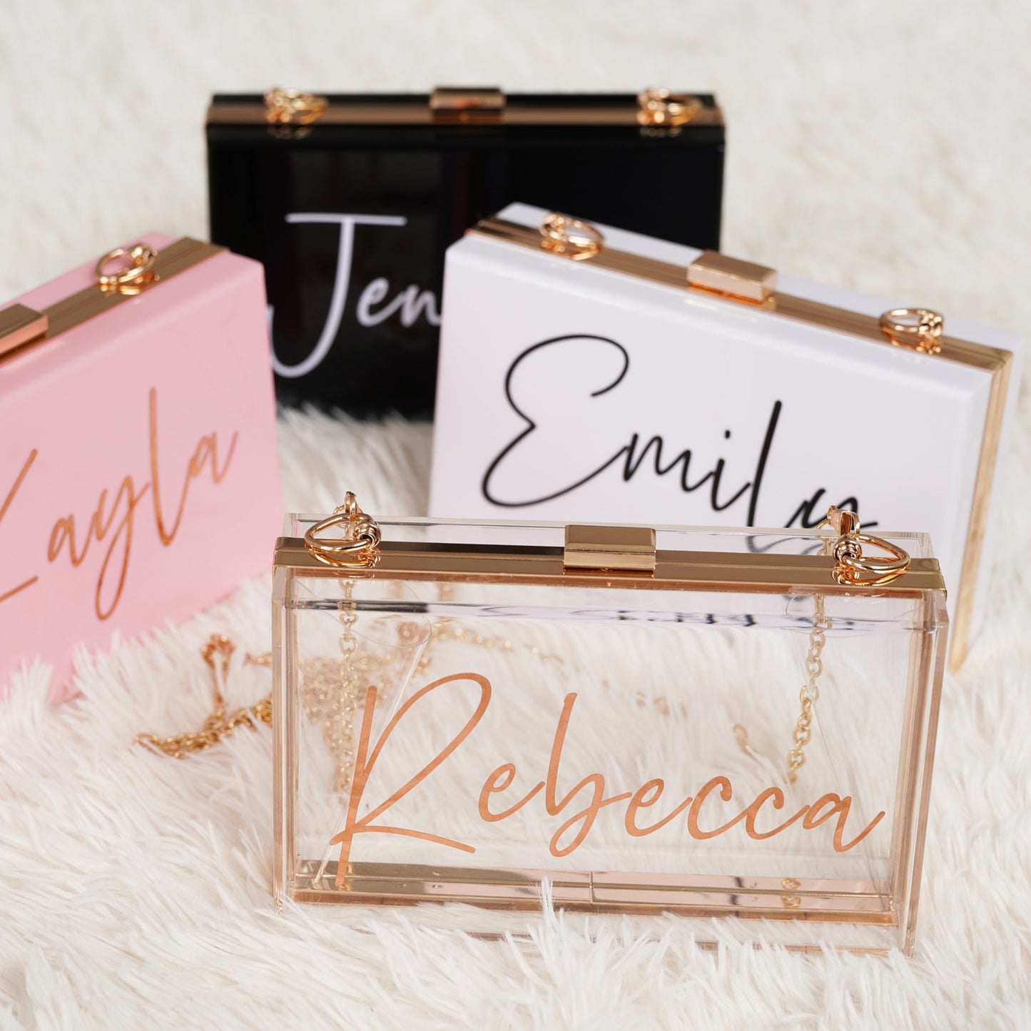 Bridesmaid Personalized Bag Clear Acrylic Purse