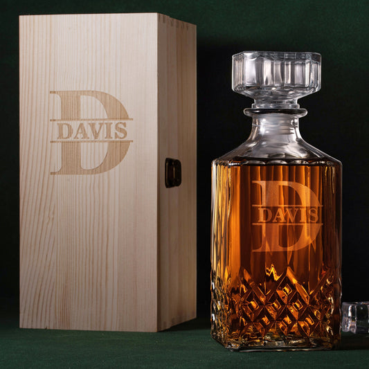 Groomsmen Gifts Personalized Whiskey Decanter Set