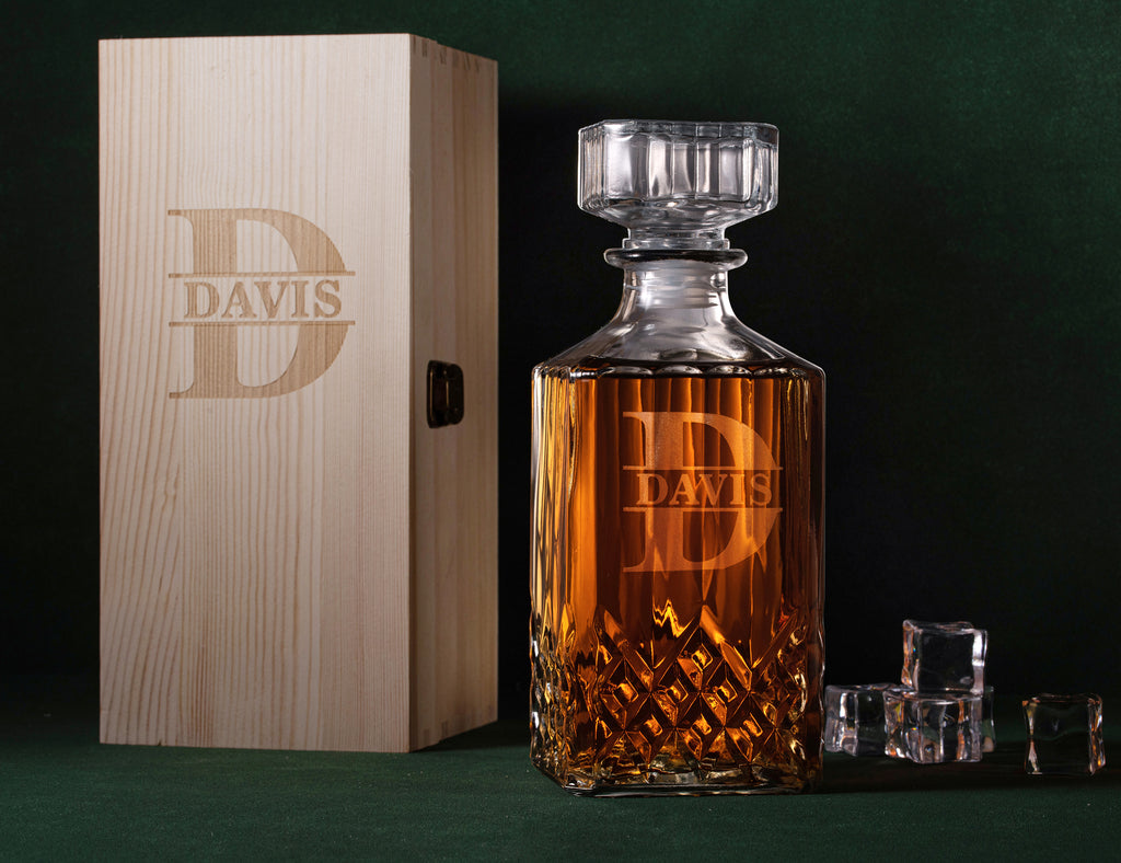 Groomsmen Gifts Personalized Whiskey Decanter Set – All Things Etching