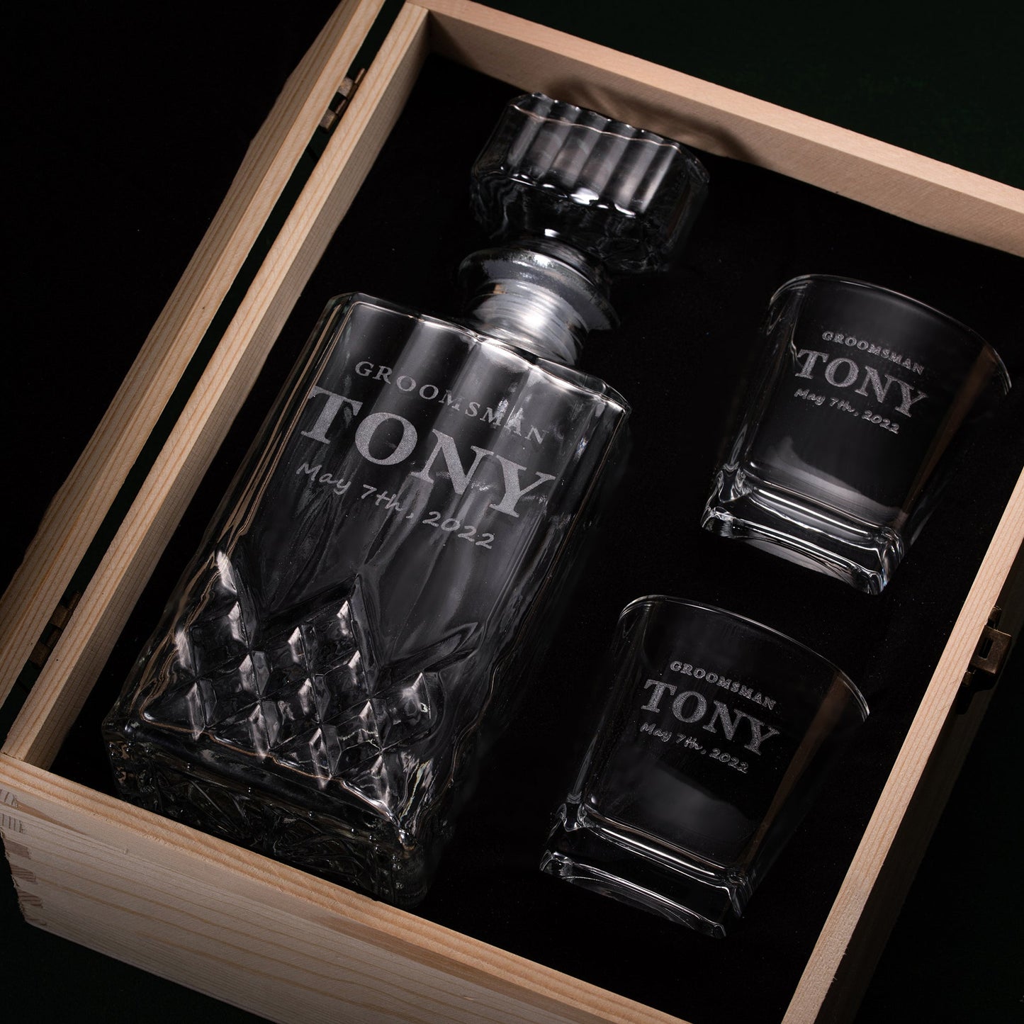 Groomsmen Gifts Personalized Whiskey Decanter Set