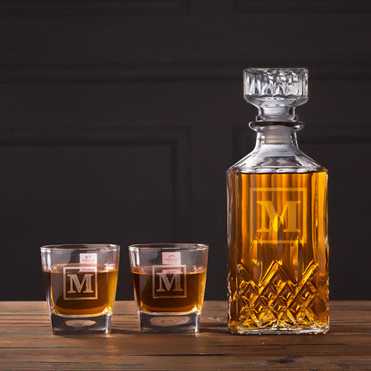 Groomsmen Gifts Personalized Whiskey Decanter Set
