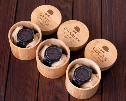 Personalized Wood Watch with Optional Bamboo Gift Box - photo 2