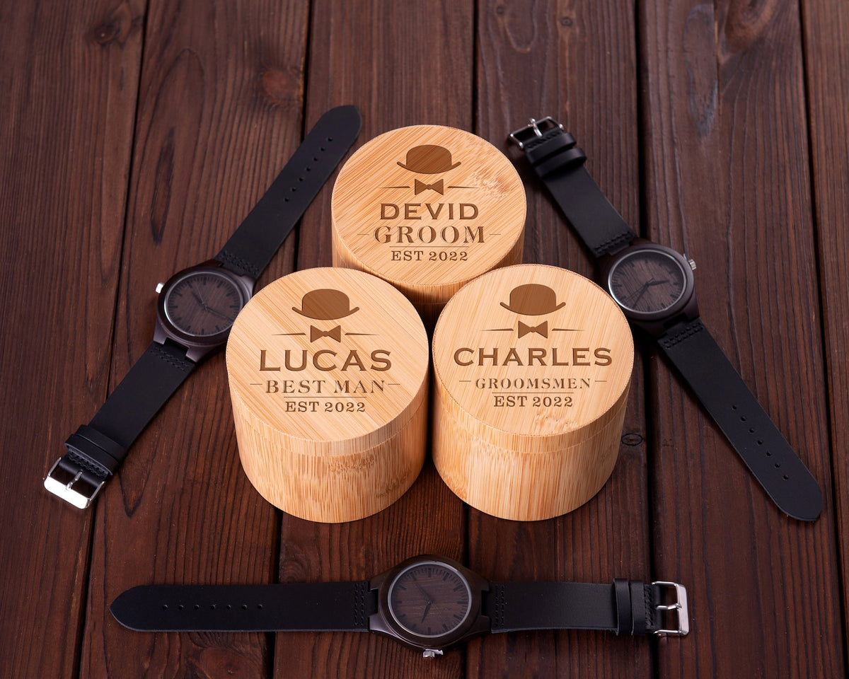 Personalized Wood Watch with Optional Bamboo Gift Box - photo 6