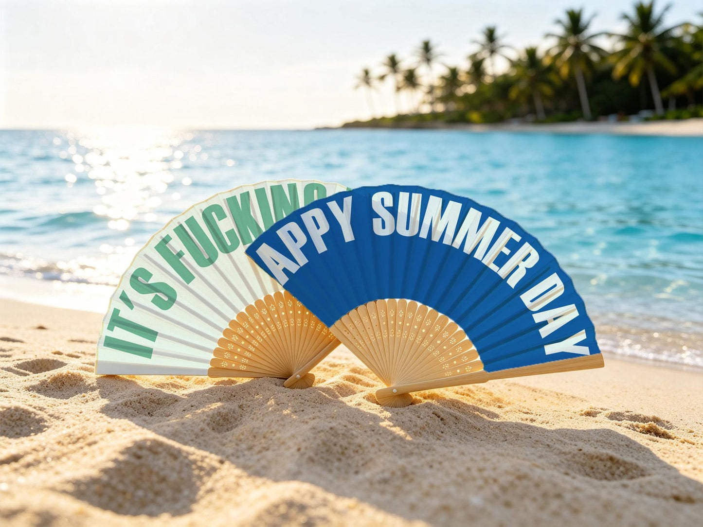 Retro Curved Font Custom Hand Fan