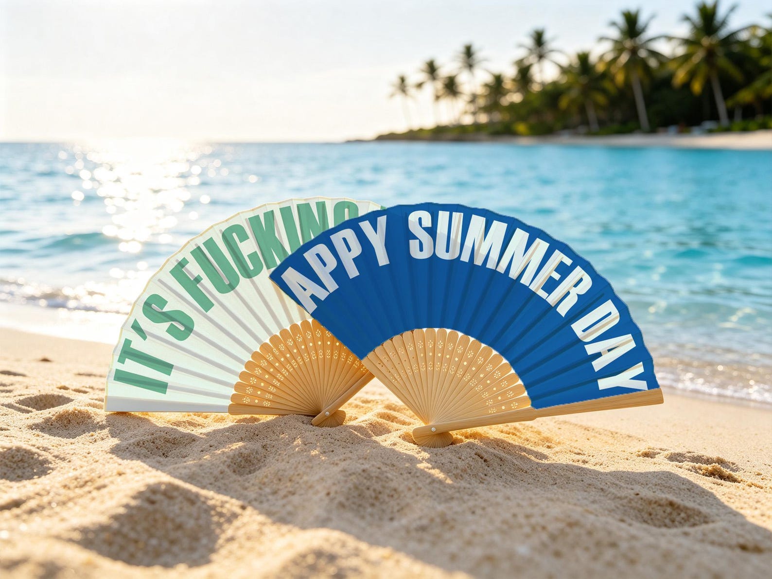 Retro Curved Font Custom Hand Fan