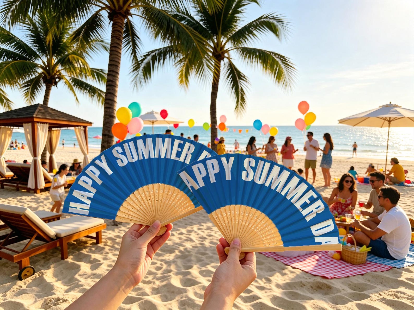 Retro Curved Font Custom Hand Fan