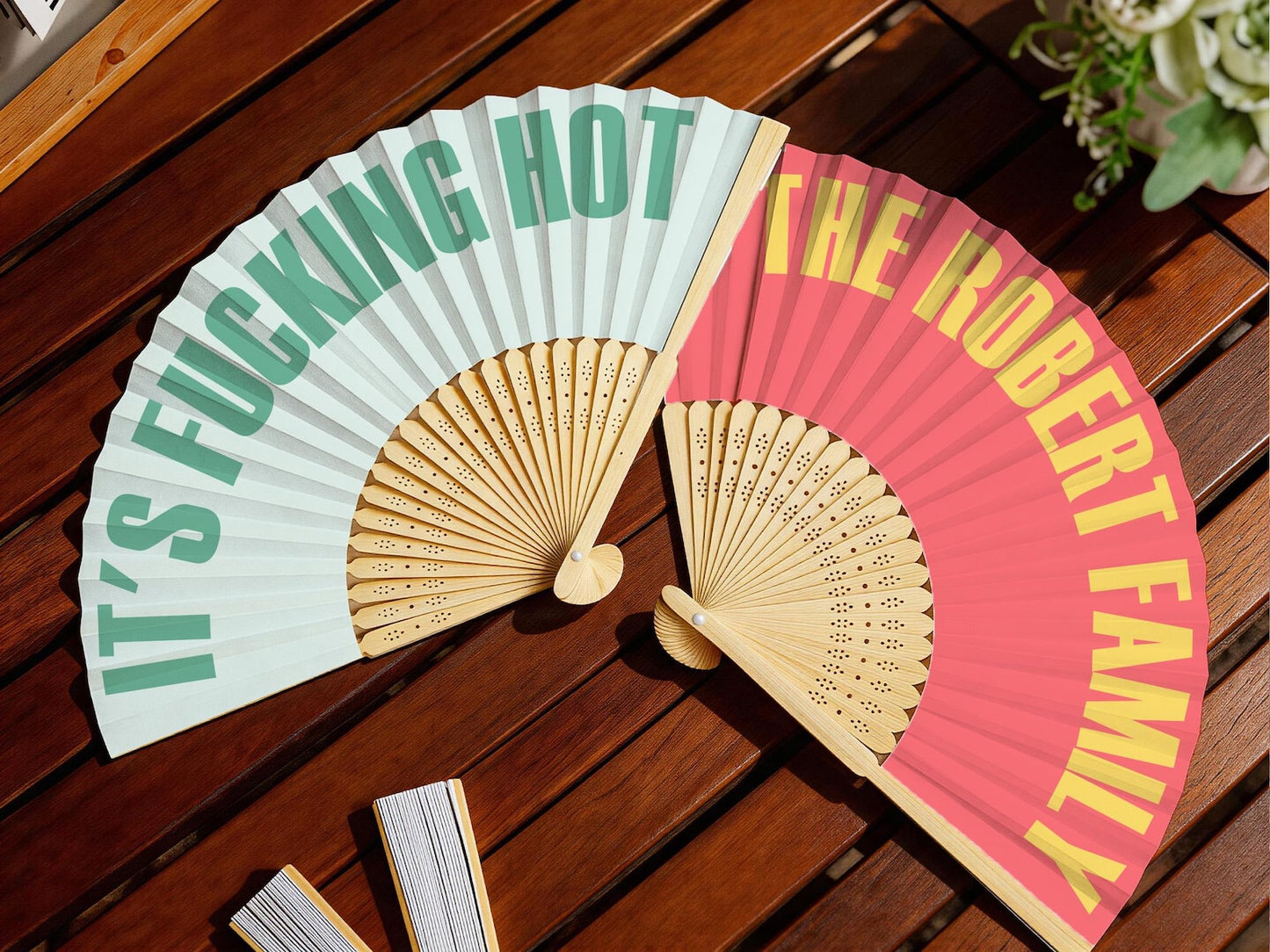 Retro Curved Font Custom Hand Fan