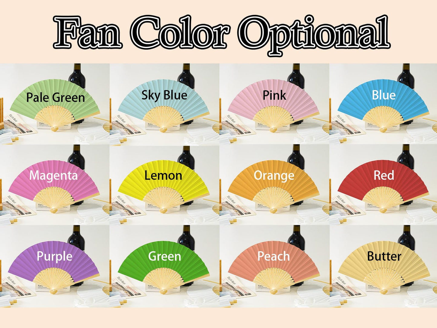 Personalized Handwritten Text Paper Fans