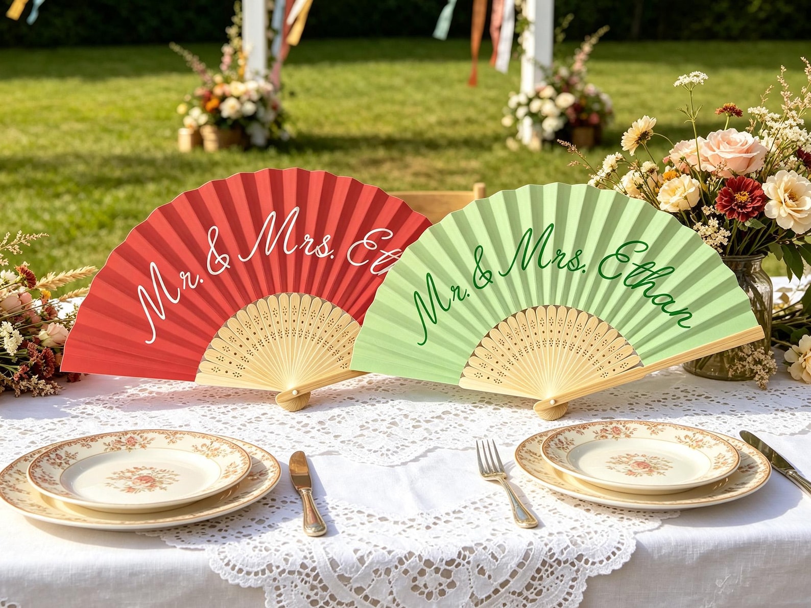Personalized Handwritten Text Paper Fans