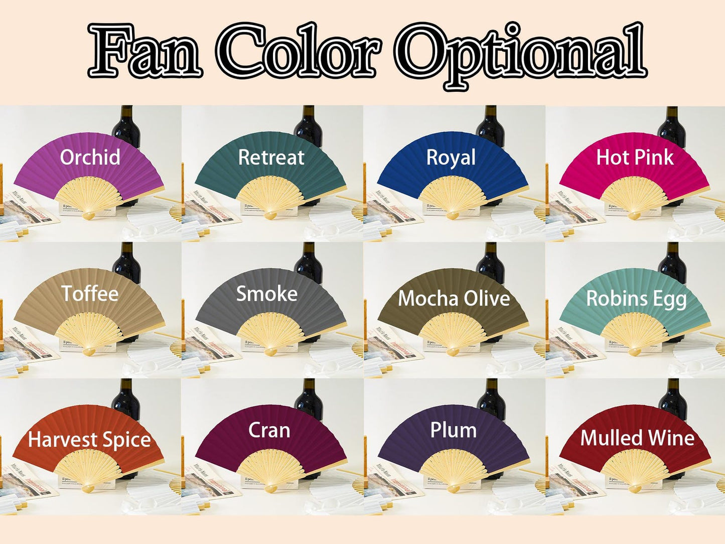 Personalized Handwritten Text Paper Fans