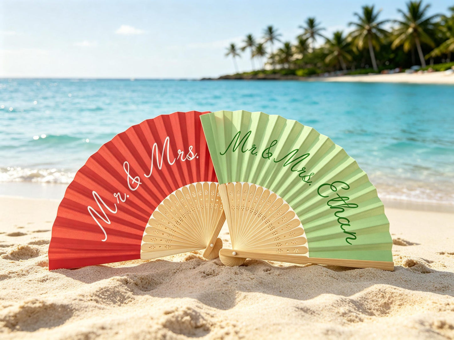 Personalized Handwritten Text Paper Fans
