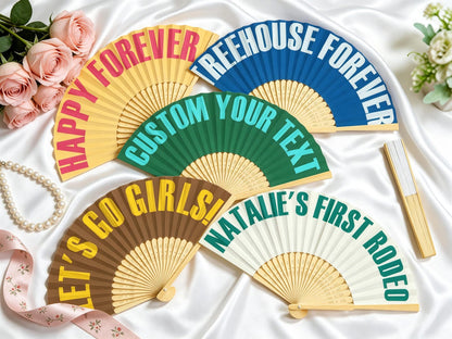 Retro Curved Font Custom Hand Fan