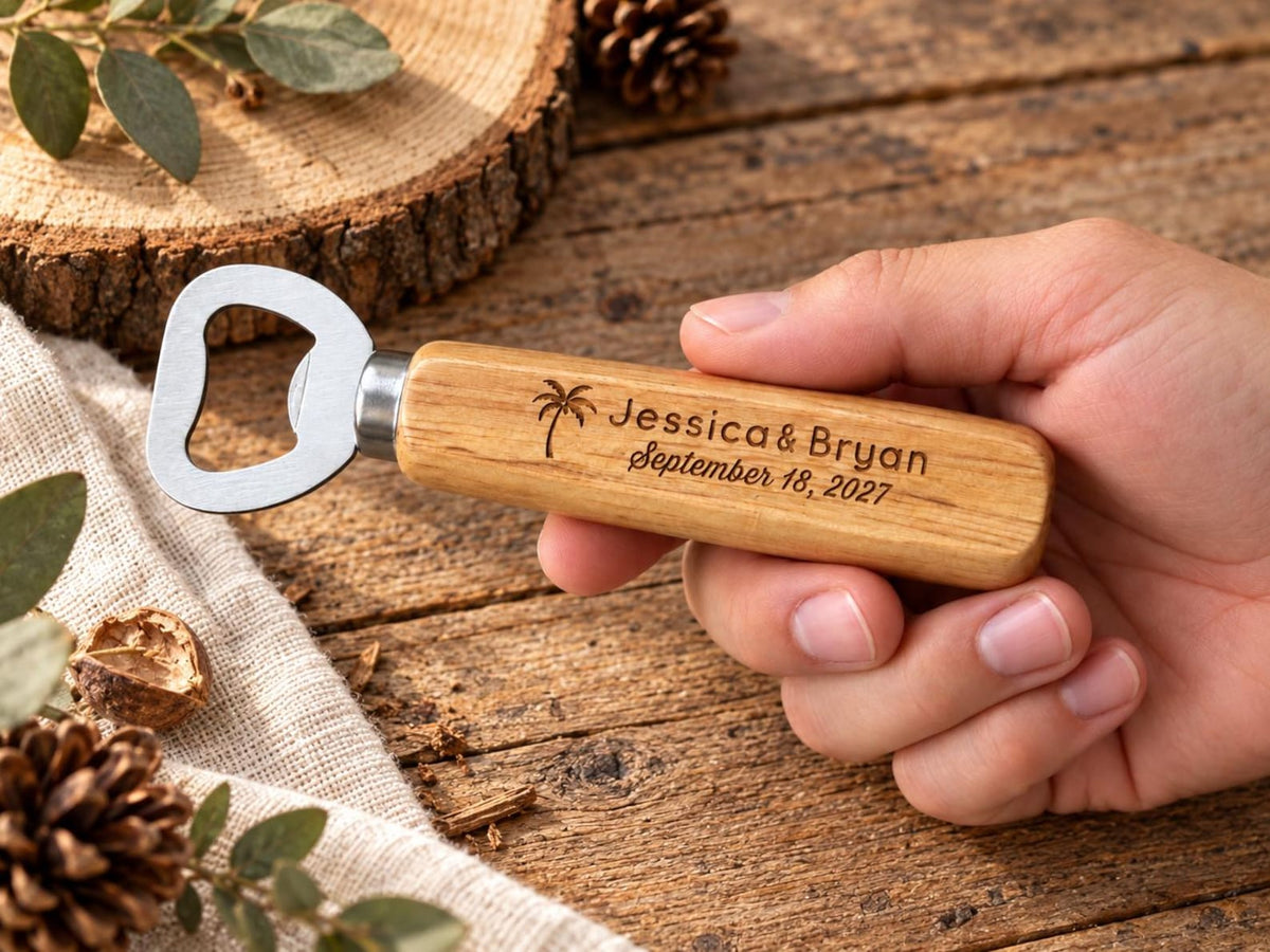 Bulk Custom Wooden Bottle Openers - Personalized Wedding Favors - photo 6