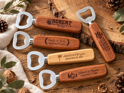 Bulk Custom Wooden Bottle Openers - Personalized Wedding Favors - photo 3