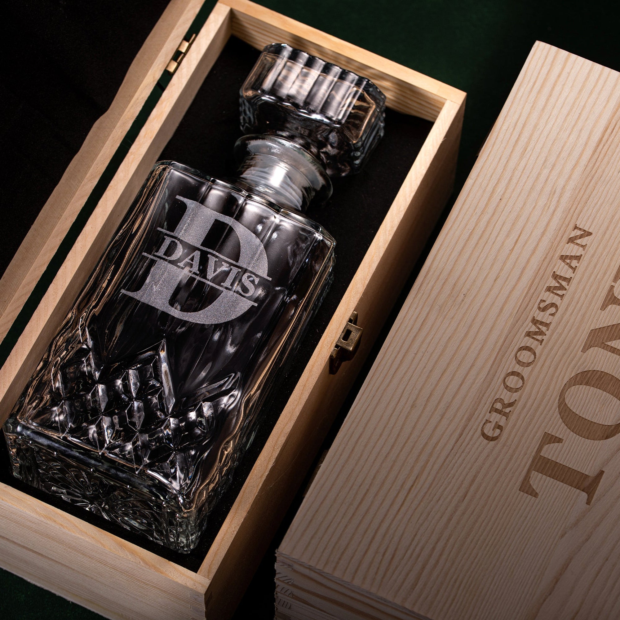 Personalized Decanter With Wooden Box