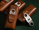 Groomsmen Gifts Leather Cigar Case with Cutter